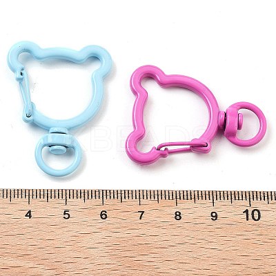 Spray Painted Eco-Friendly Alloy Swivel Snap Hook Clasps PALLOY-T090-07-NR-1
