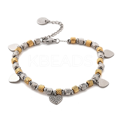 Punk Style 304 Stainless Steel Column Link Charm Bracelets for Women BJEW-C089-14GP-1
