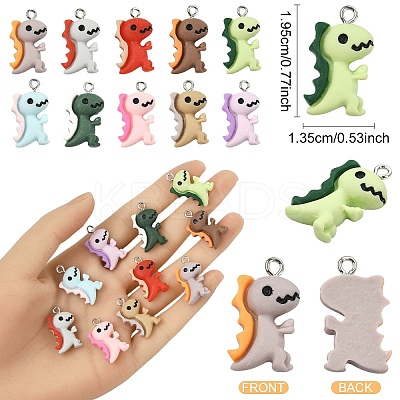 20Pcs 10 Colors Opaque Resin Pendants RESI-YW0004-42-1