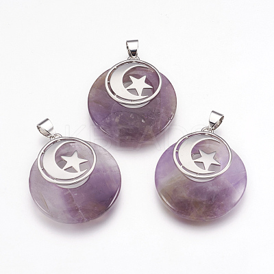 Natural & Synthetic Gemstone Pendants KK-F751-F-1