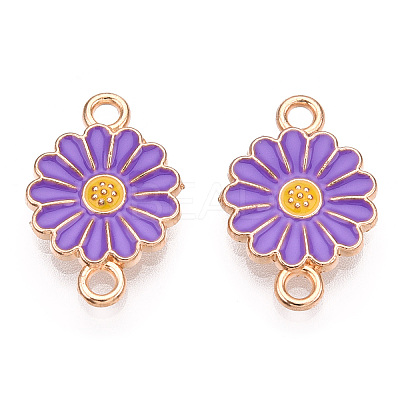 Zinc Alloy Enamel Sunflower Connector Charms ENAM-E011-01KCG-07-1