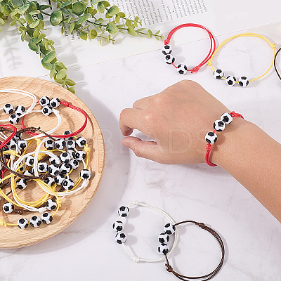 24Pcs 4 Colors Adjustable Waxed Nylon Thread Braided Beads Bracelets BJEW-GF0001-33-1