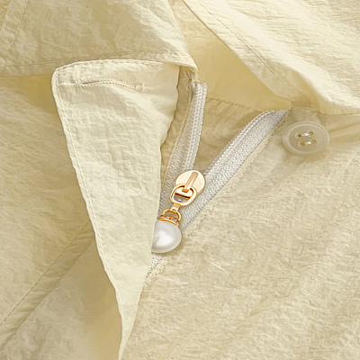 10Pcs Alloy & Round Resin Imitation Pearl Zipper Sliders AJEW-LP0006-95-1