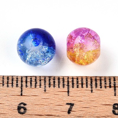 Baking Paint Transparent Crackle Glass Beads X1-DGLA-Q018-8mm-M01-1