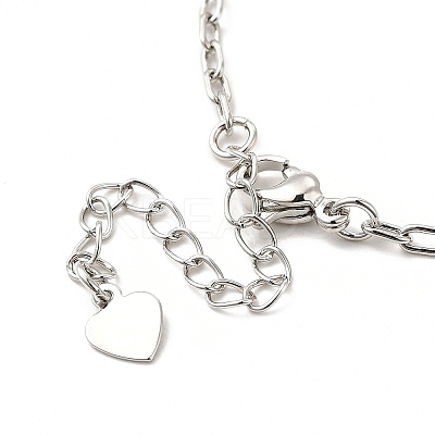 Colorful Cubic Zirconia Heart Pendant Necklace NJEW-E074-03P-1