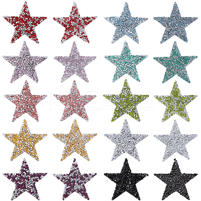 20Pcs 10 Colors Plastic Clothing Patches FIND-GF0008-92-1-1