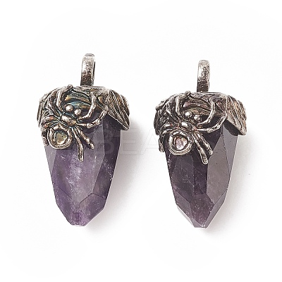 Natural Amethyst Pendants G-C051-03F-1
