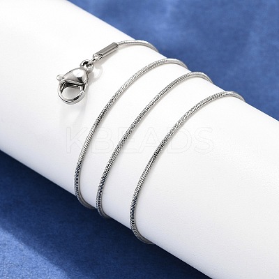 Tarnish Resistant Trendy Men's 304 Stainless Steel Snake Chain Necklaces NJEW-M065-A-01-1