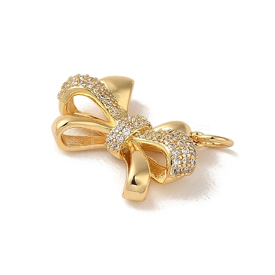 Rack Plating Brass Micro Pave Clear Cubic Zirconia Pendants KK-S366-22G-1