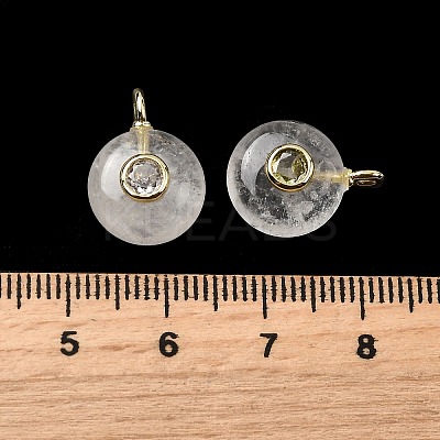 Natural Quartz Crystal Round Pendants G-H318-01G-A-06-1