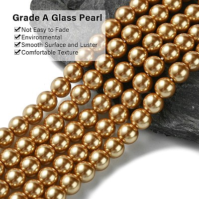 Eco-Friendly Glass Pearl Beads Strands LS-HY-A008-8mm-RB068-1