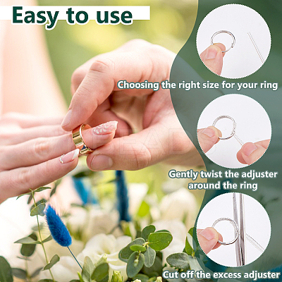 32Pcs 8 Styles Plastic Ring Adjusting Spiral Coil FIND-DC0007-63-1