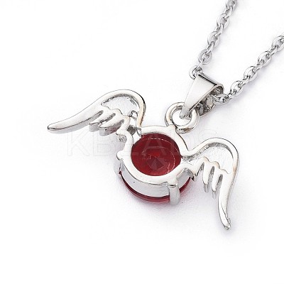 Brass Cubic Zirconia Pendant Necklaces NJEW-JN02533-M-1