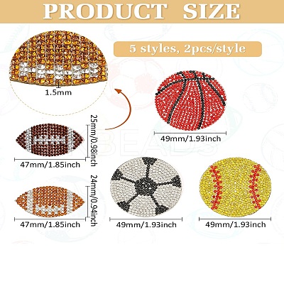 10Pcs 5 Styles Hotfix Rhinestone (Hot Melt Adhesive On The Back) DIY-FG0005-50-1