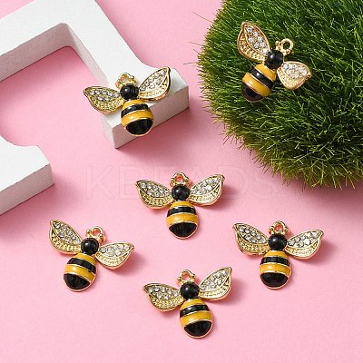 6Pcs Rack Plating Alloy Enamel Pendants ENAM-YW0002-56D-1
