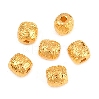 Tibetan Style Alloy Barrel Beads TIBEB-5178-G-RS-1
