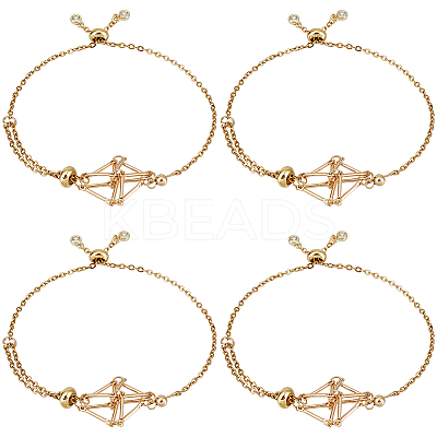 6Pcs Adjustable Brass Macrame Pouch Bracelet Making for Stone Holder AJEW-SC0003-69G-1