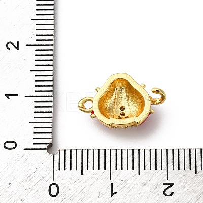 Brass Micro Pave Clear Cubic Zirconia Connector Charms KK-I276-12G-01-1