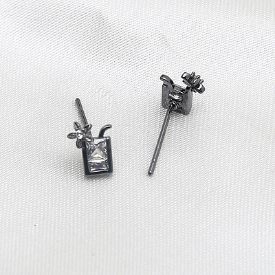 Brass Micro Pave Clear Cubic Zirconia Drink Head Pins BAPE-PW0002-23B-03-1