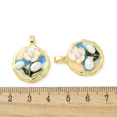 Brass Enamel Pendants KK-Z083-11G-1