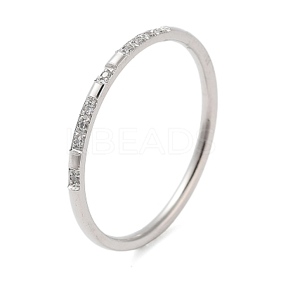 304 Stainless Steel Micro Pave Clear Cubic Zirconia Finger Rings RJEW-B068-01C-P-1