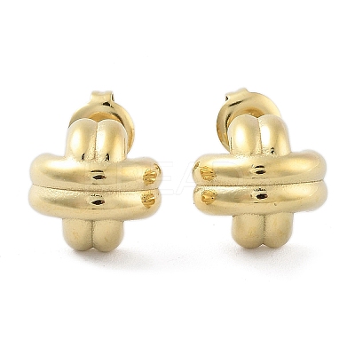 Ion Plating(IP) 304 Stainless Steel Arch Stud Earrings EJEW-P258-31G-1