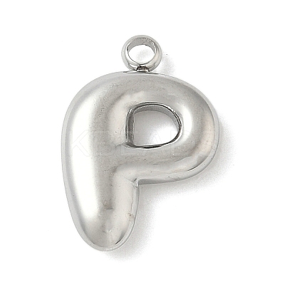 304 Stainless Steel Initial Pendants STAS-S186-12P-P-1