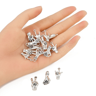 15Pcs 3 Styles Tibetan Style Alloy Pendants TIBE-FP0001-21-1