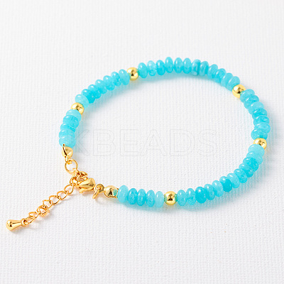 Simple Design Natural Amazonite Beaded Bracelets for Women JH7309-18-1