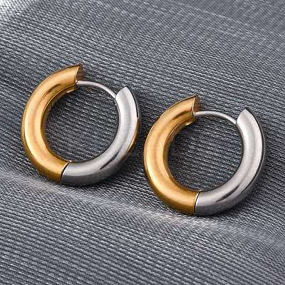 Two Tone 304 Stainless Steel Hinged Hoop Earrings for Women LS-EJEW-A073-01B-1