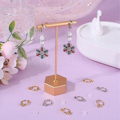 12Pcs 2 Color Brass Clip-on Earring Converters Findings KK-BBC0010-05-1