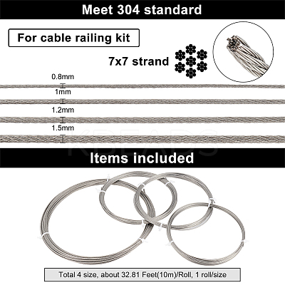 4Roll 304 Stainless Steel Wire TWIR-BC0001-38-1