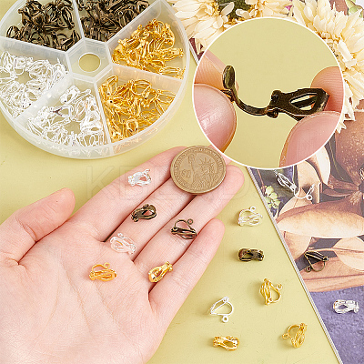100Pcs Brass Clip-on Earring Findings FIND-PH0002-55A-1