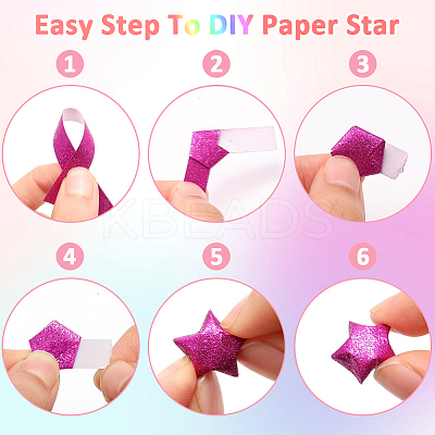 4 Colors Lucky Star Origami Paper DIY-SC0027-23-1