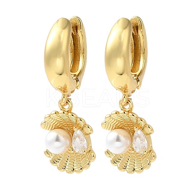 Rack Plating Brass Micro Pave Clear Cubic Zirconia Hoop Earrings EJEW-B062-37G-1