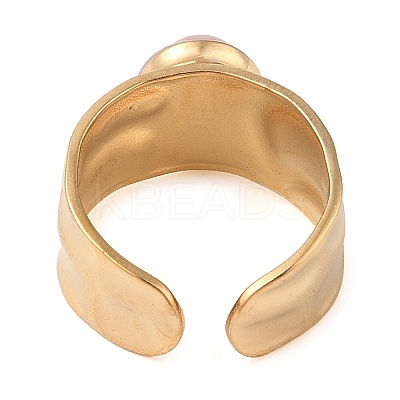 Oval Natural Rhodonite Finger Rings RJEW-Z057-12G-08-1