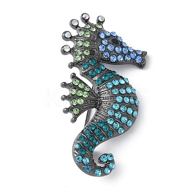 Gunmetal Zinc Alloy Rhinestone Brooches JEWB-Z036-02B-1