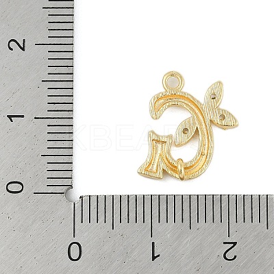 Brass Crystal Rhinestone Letter Links Connector Charms KK-S395-06G-G-1