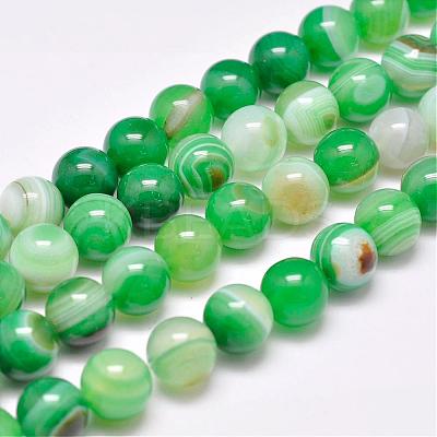 Natural Striped Agate/Banded Agate Bead Strands G-G962-16mm-M-1