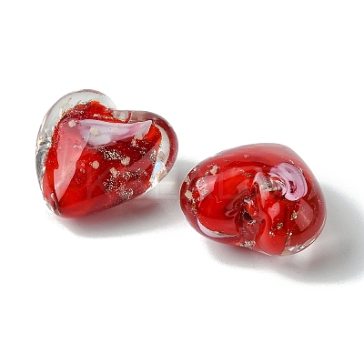 Luminous Handmade Gold Sand Lampwork Beads X-FOIL-B001-04A-1