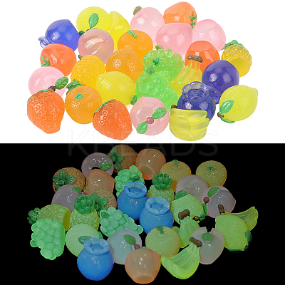 30Pcs 10 Styles Luminous Resin Cabochons CRES-SC0003-18-1