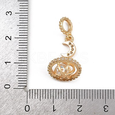 Brass Micro Pave Clear Cubic Zirconia European DanglePendants KK-K407-06P-1