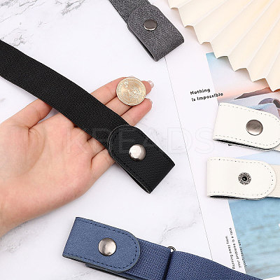 4Pcs 4 Colors Polyester No Buckle Invisible Elastic Stretch Belt AJEW-CA0004-18-1