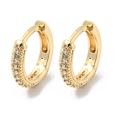 Brass Micro Pave Clear Cubic Zirconia Hoop Earrings for Women EJEW-E295-26KCG-1