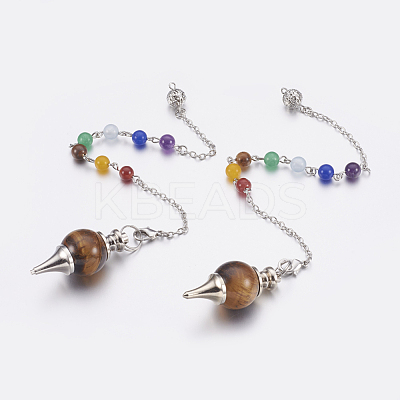 Natural & Synthetic Mixed Stone Sphere Dowsing Pendulums MAK-P009-E-1
