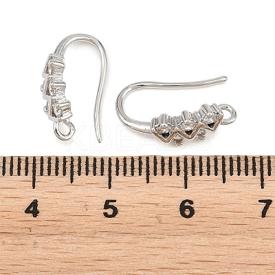 Brass Rhinestone Earring Hooks KK-C261-01E-P-1