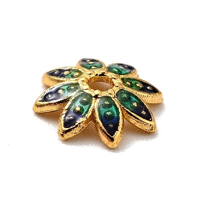 Multi-Petal Alloy Enamel Bead Caps FIND-G029-02G-01-1