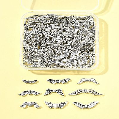 150Pcs 9 Styles Tibetan Style Alloy Beads FIND-FS0003-77-1