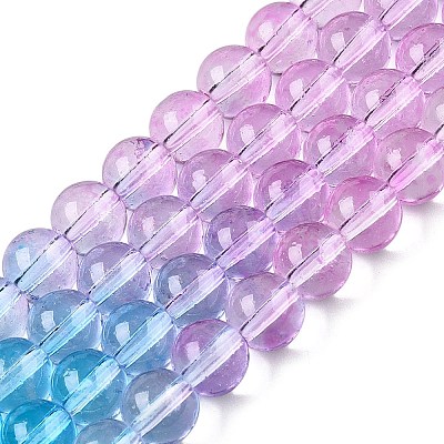 Baking Paint Transparent Glass Beads X-DGLA-M001-8mm-10-1