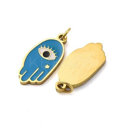 304 Stainless Steel Enamel Pendants STAS-E550-60G-1